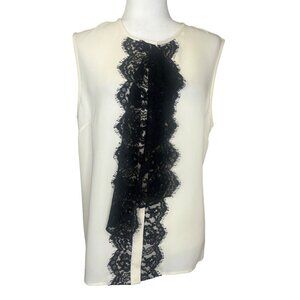 ST. John Silk Lace Blouse NEW Ladies Size 14 Cream Caviar and Black Colors